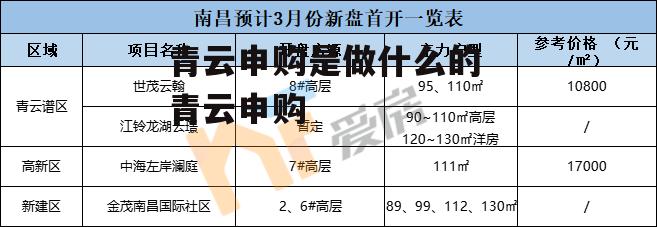 青云申购是做什么的 青云申购